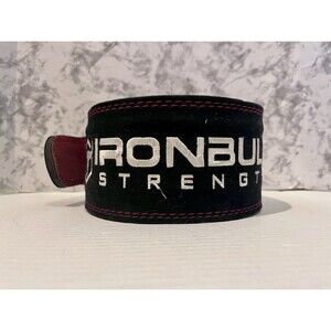 Iron Bull Strength Leather Weight Training Power Lifting Belt Womens S Red Black